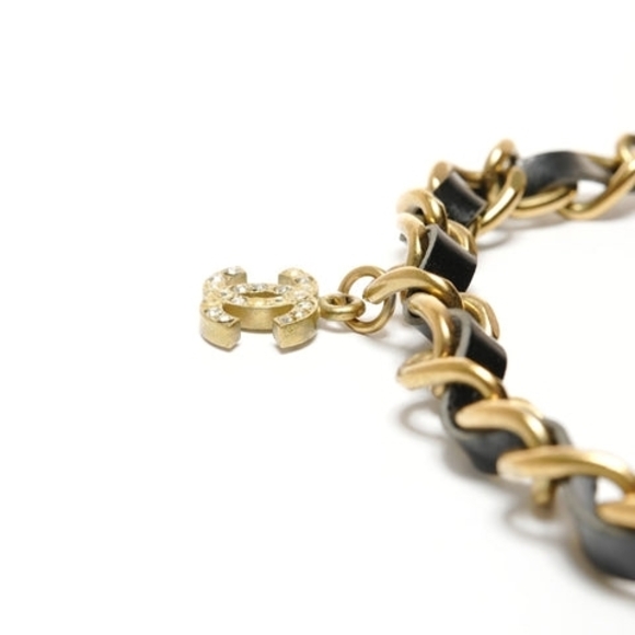 CHANEL 95P COCO Mark Rhinestone Chain Necklace gold WS24851 - Picture 4 of 4